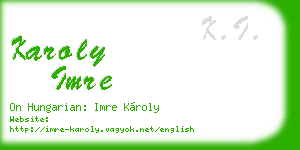 karoly imre business card